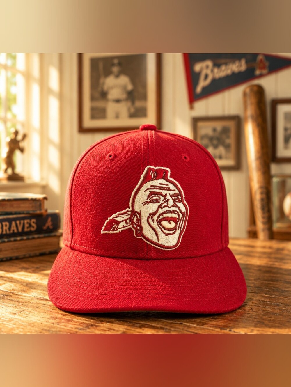 Atlanta Braves New Era 59Fifty Fitted 7 1/4 Cooperstown Chief Noc-A-Homa Cap